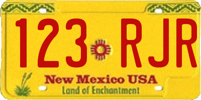 NM license plate 123RJR