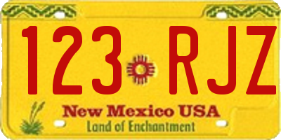 NM license plate 123RJZ