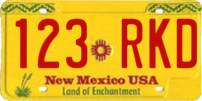 NM license plate 123RKD