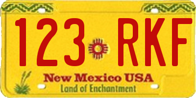 NM license plate 123RKF