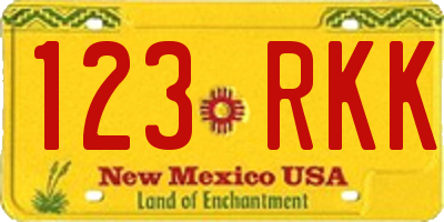 NM license plate 123RKK