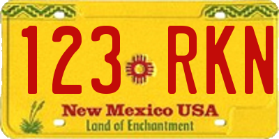 NM license plate 123RKN