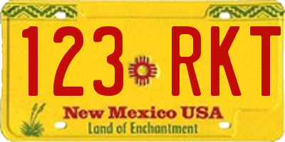 NM license plate 123RKT