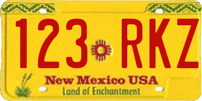 NM license plate 123RKZ