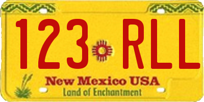 NM license plate 123RLL