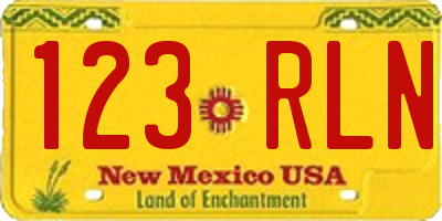 NM license plate 123RLN