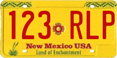 NM license plate 123RLP