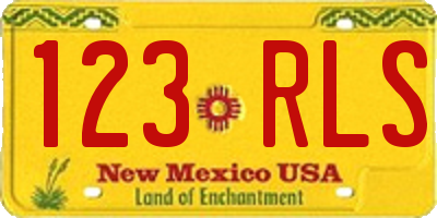 NM license plate 123RLS