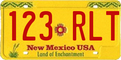NM license plate 123RLT