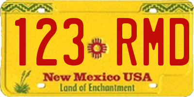 NM license plate 123RMD