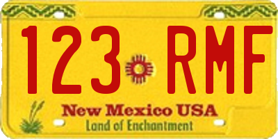 NM license plate 123RMF