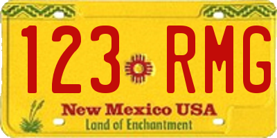 NM license plate 123RMG