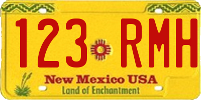 NM license plate 123RMH