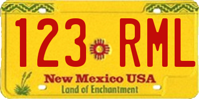 NM license plate 123RML
