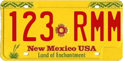 NM license plate 123RMM