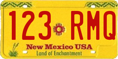 NM license plate 123RMQ