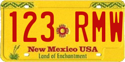 NM license plate 123RMW