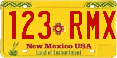 NM license plate 123RMX