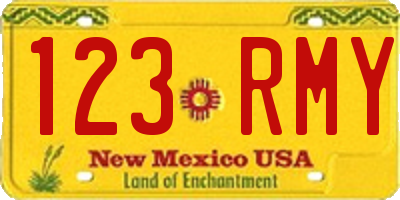 NM license plate 123RMY