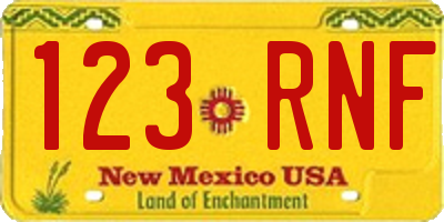 NM license plate 123RNF