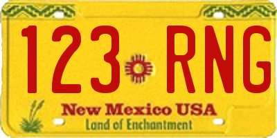 NM license plate 123RNG