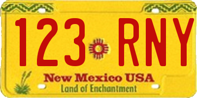 NM license plate 123RNY