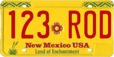 NM license plate 123ROD