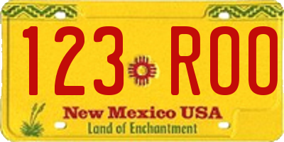NM license plate 123ROO