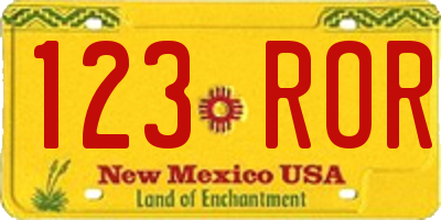 NM license plate 123ROR