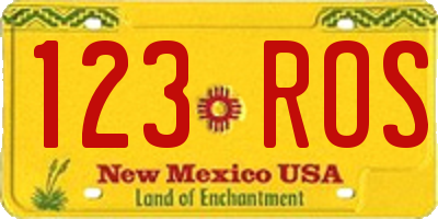 NM license plate 123ROS