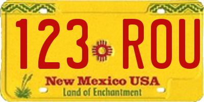 NM license plate 123ROU