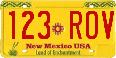 NM license plate 123ROV