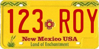 NM license plate 123ROY