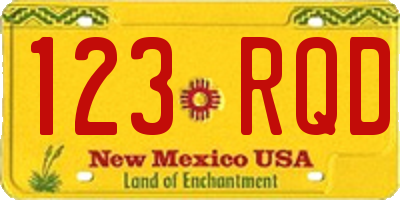 NM license plate 123RQD