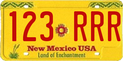 NM license plate 123RRR