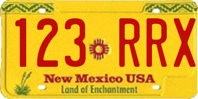 NM license plate 123RRX