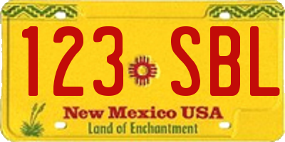 NM license plate 123SBL