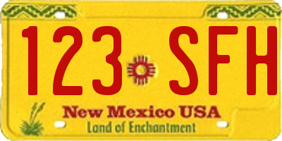 NM license plate 123SFH
