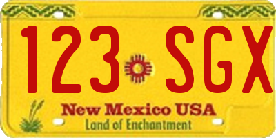 NM license plate 123SGX