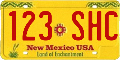 NM license plate 123SHC