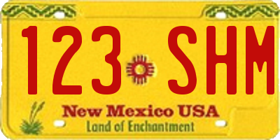 NM license plate 123SHM
