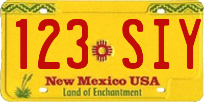 NM license plate 123SIY