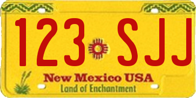 NM license plate 123SJJ