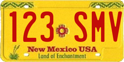 NM license plate 123SMV