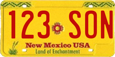 NM license plate 123SON