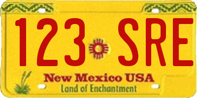 NM license plate 123SRE