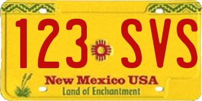 NM license plate 123SVS