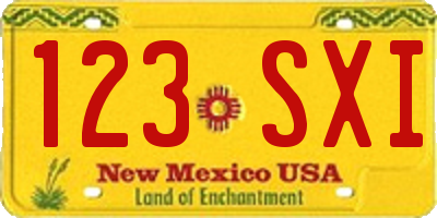 NM license plate 123SXI