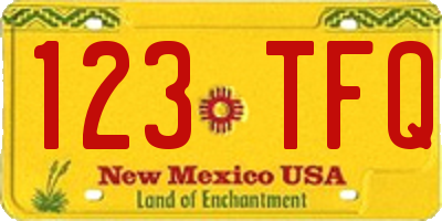 NM license plate 123TFQ