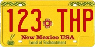 NM license plate 123THP